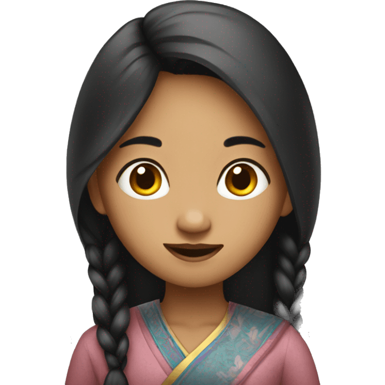 Chinese-Indian girl emoji