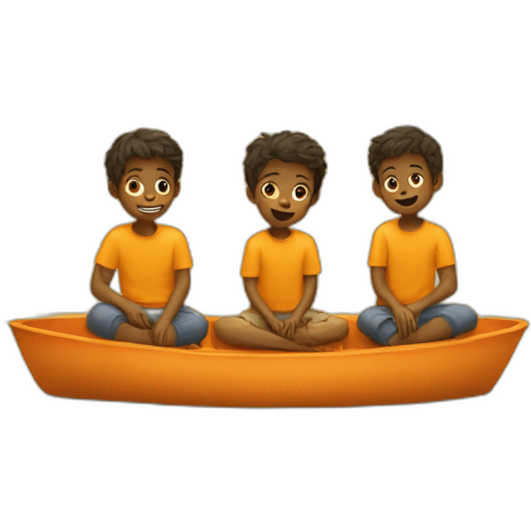 three-little-boys-sitting-in-a-yellow-and-orange-lake emoji