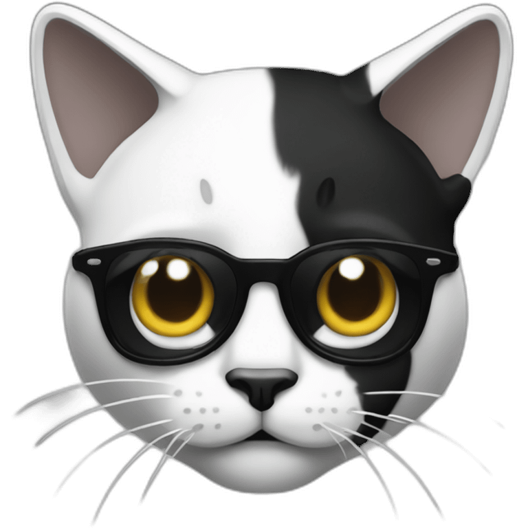 Cat black and white rappers emoji