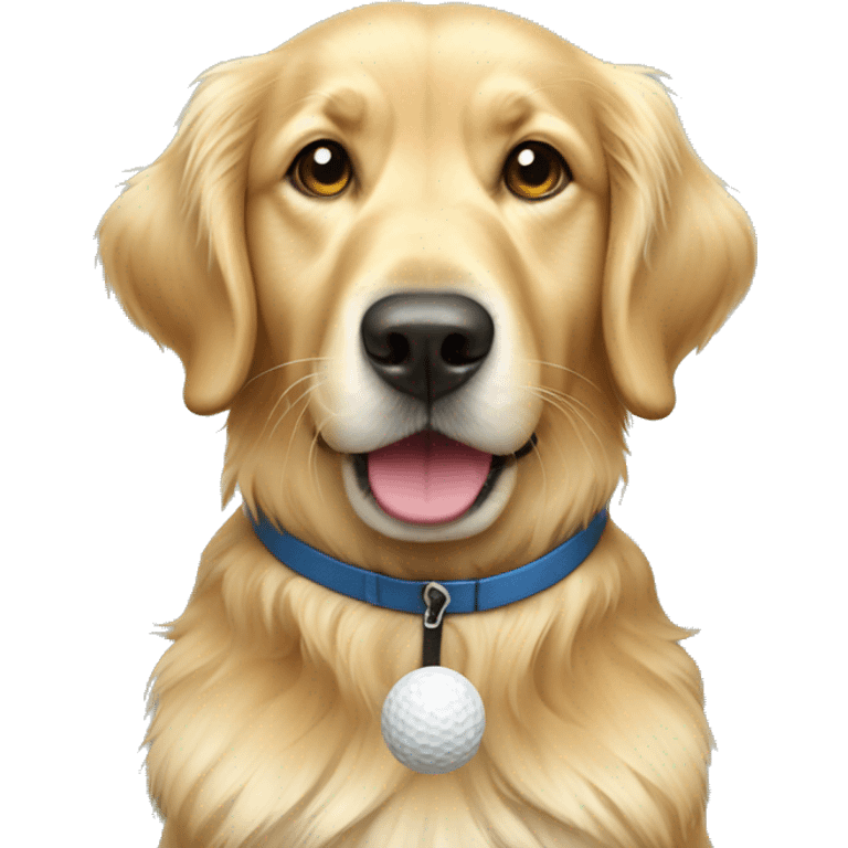 Dog golfer golden retriever  emoji