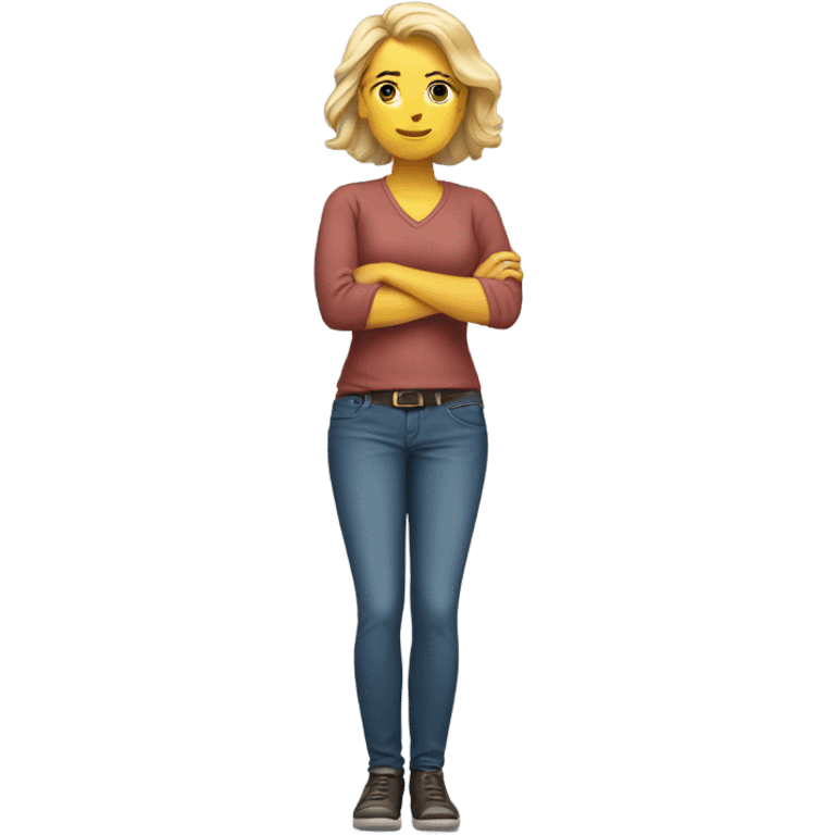 White woman with one hand on hip  emoji