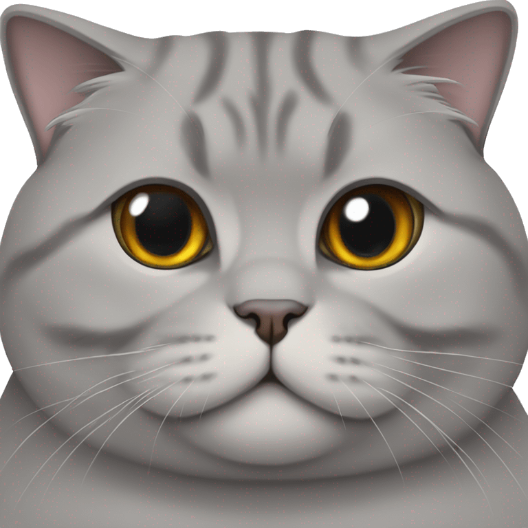 Grey fat cat Scottish fold  emoji