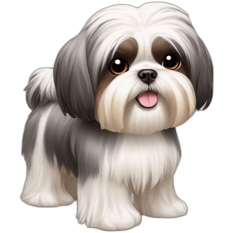 Dog Shih Tzu with long wool full-height  emoji