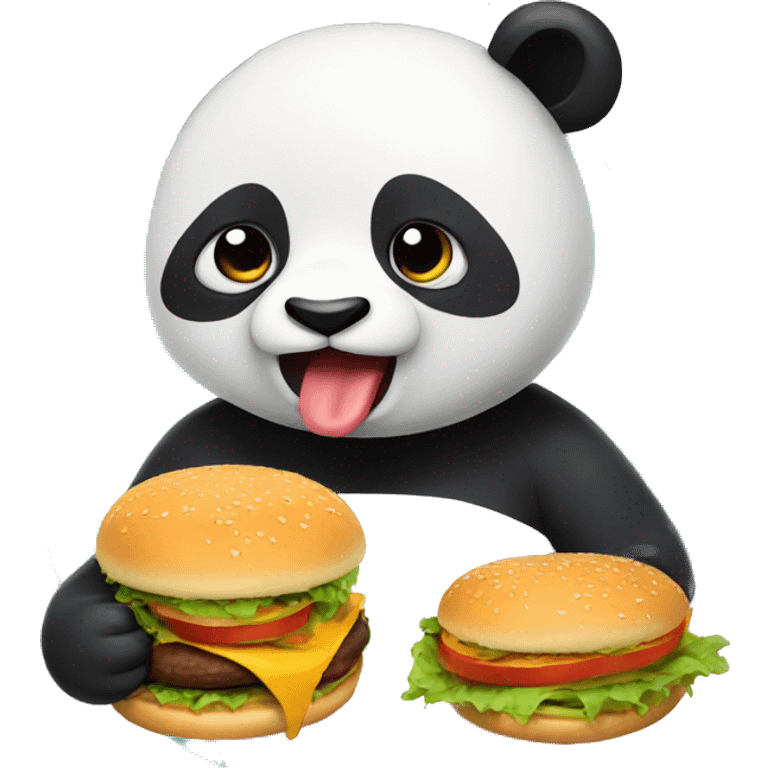 Panda eating a burger emoji