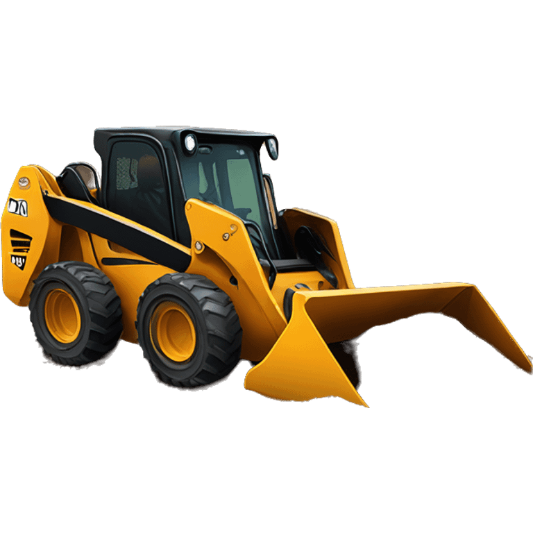 Skid steer pushing brown topsoil  emoji