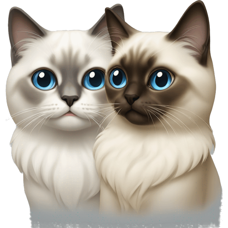 Two sacred birman cats emoji