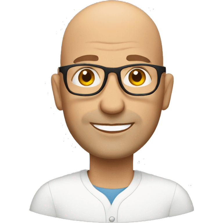 glasse, bald, middle-aged man, self employed emoji