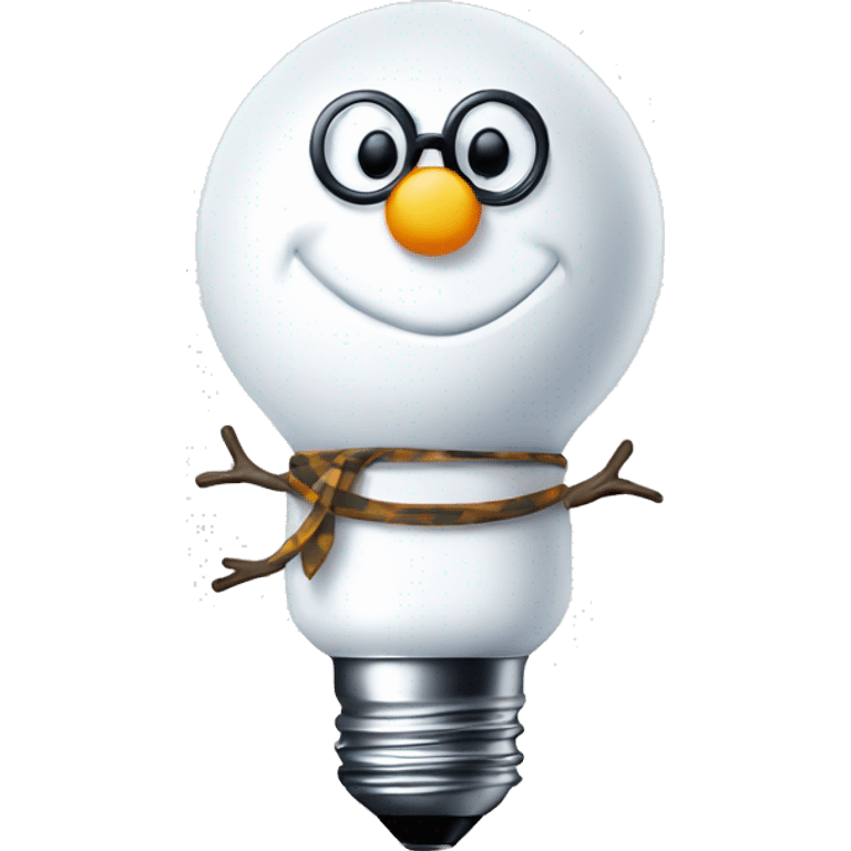 snowman light bulb with glasses emoji