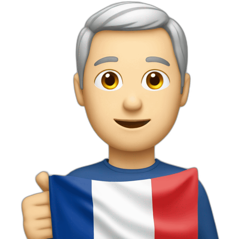 French man holding a French flag emoji