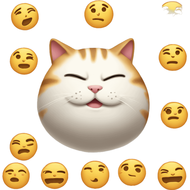 Fat cat smiling emoji