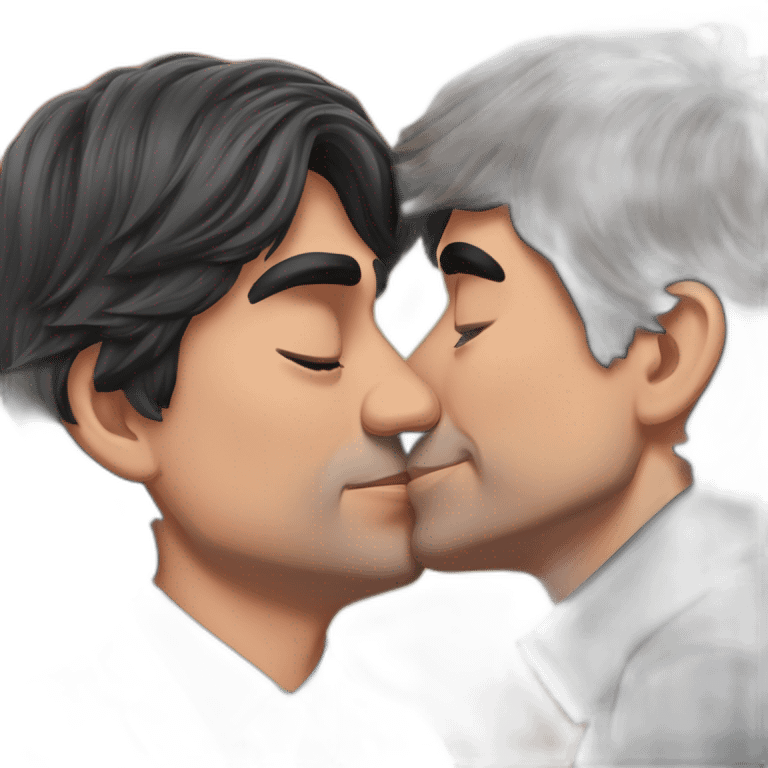 Pedro Sánchez and Carles Puigdemont kissing  emoji