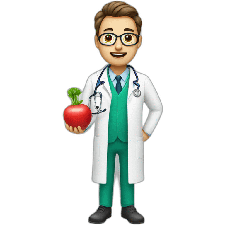 doctor with a radish head emoji