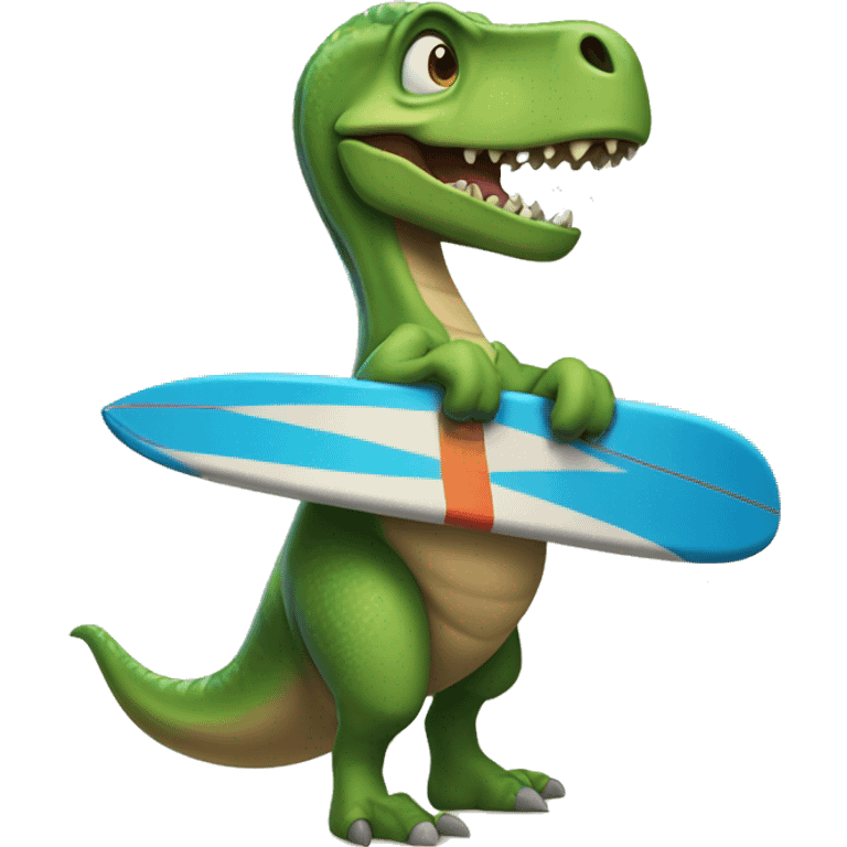 Dinosaurio surfista  emoji