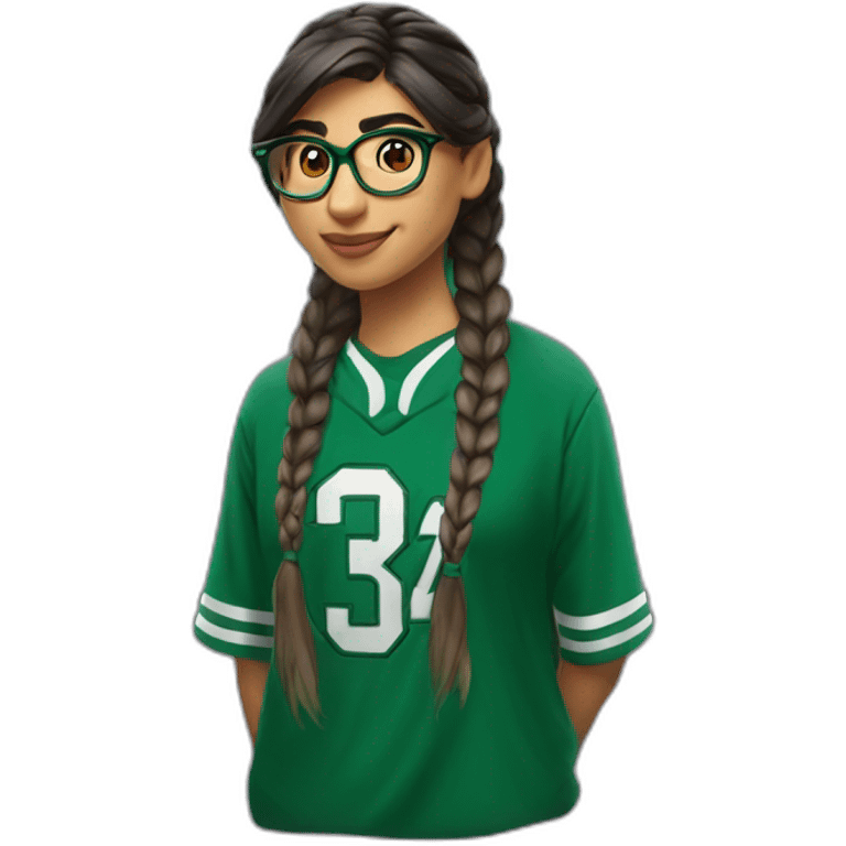 Mia Khalifa slytherin baseball tshirt braid emoji