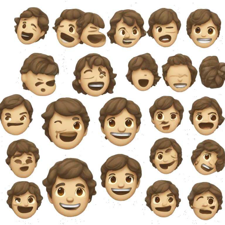 boy with brown hair and mullet haircut laughing emoji emoji