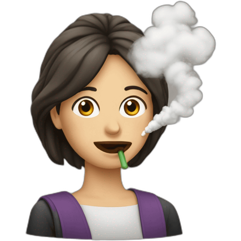 une femme qui fume une chicha emoji