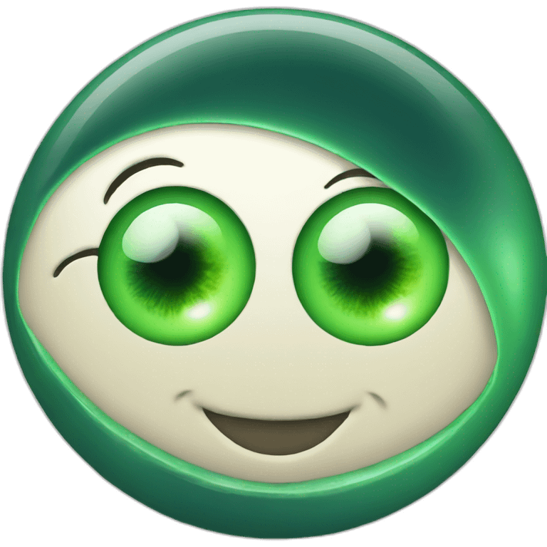 Crescent moon with eye green emoji