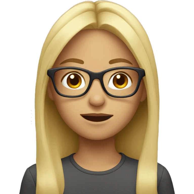 Blond girl with glasses emoji