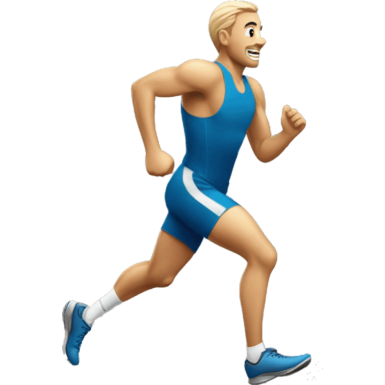 Sportsman running with prosthetic leg emoji