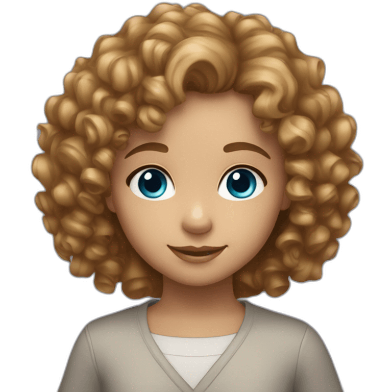 curly hair 7 year old girl blue eyes light brown hair emoji