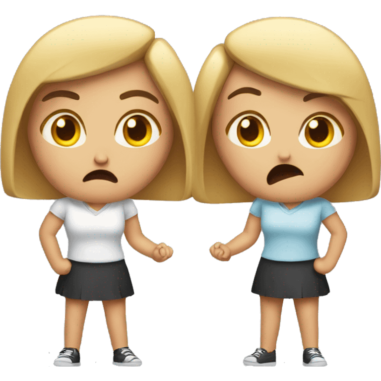 two girls angry each other emoji