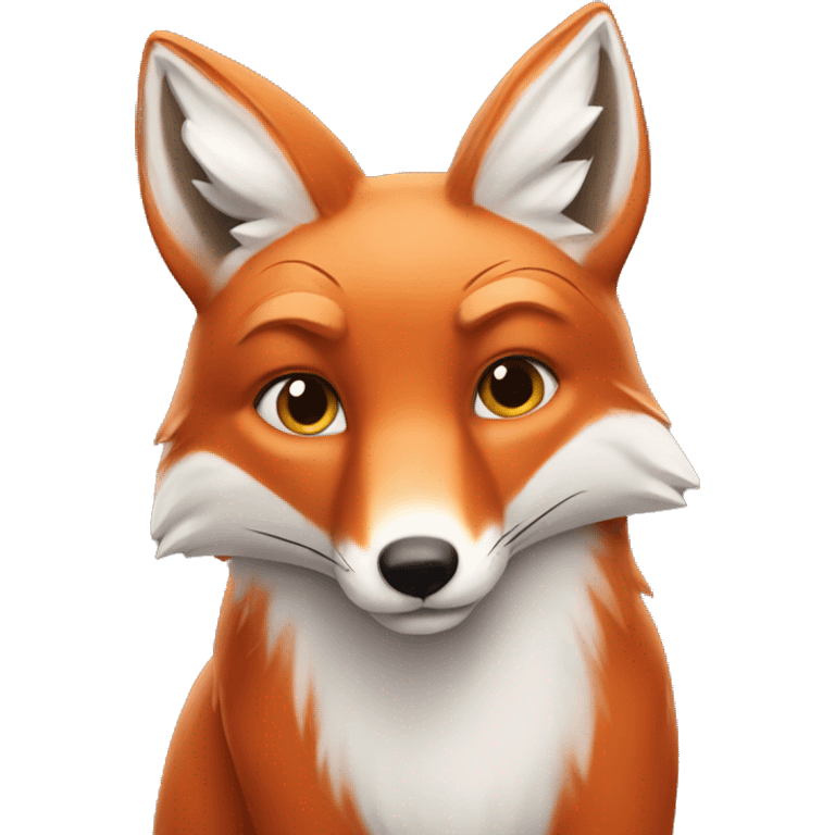 Red fox with white fox emoji