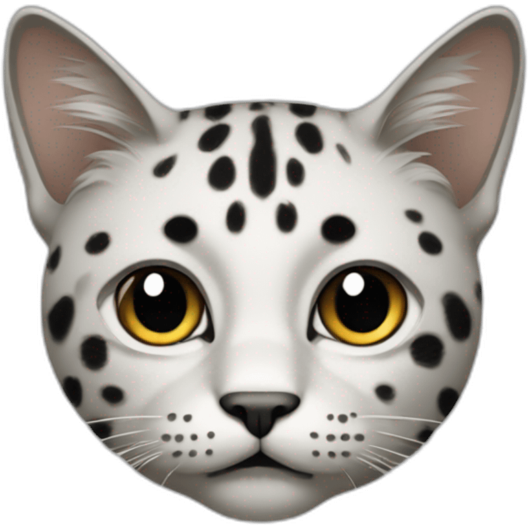 Bland cat with black spots on body and face emoji