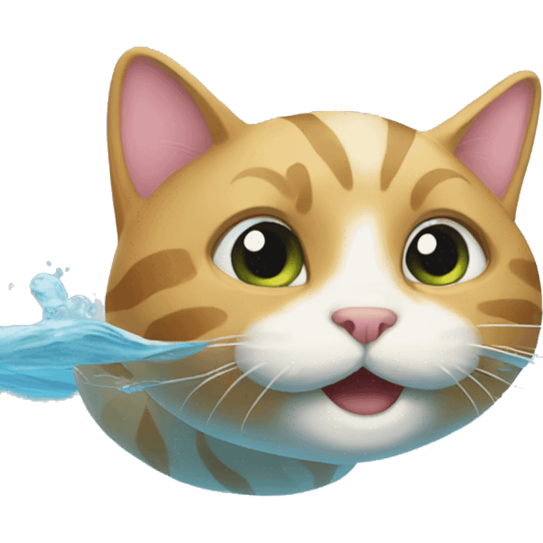 cat swimming  emoji