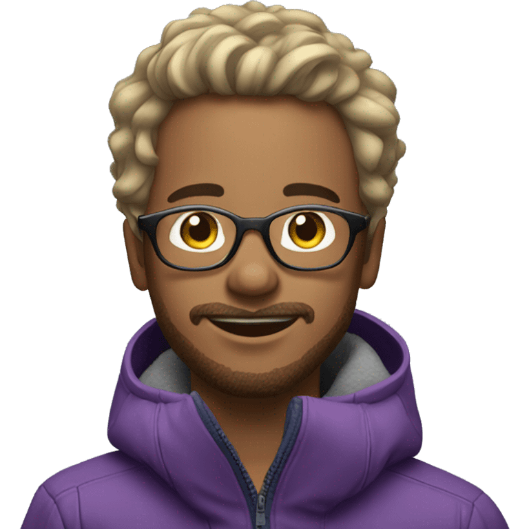 a boy with light facial hair and light skin  and glasses on a snowboard emoji