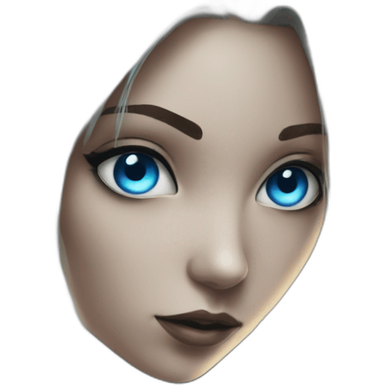 cyberpunk blue eyes girl emoji