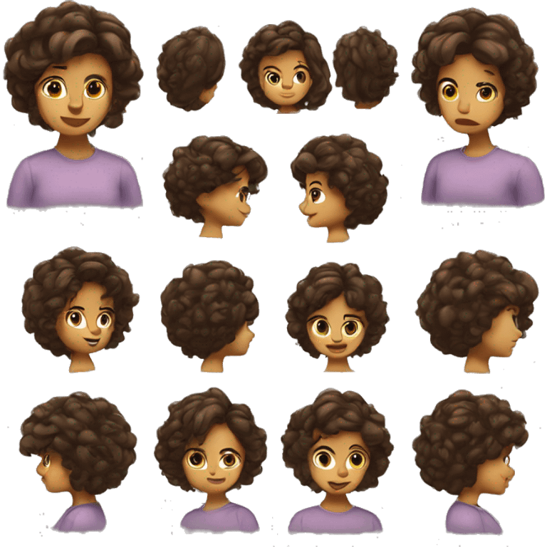 Chica de pelo marrón corto  emoji