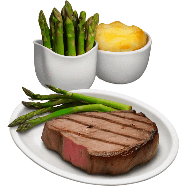 steak with baked potato and asparagus emoji