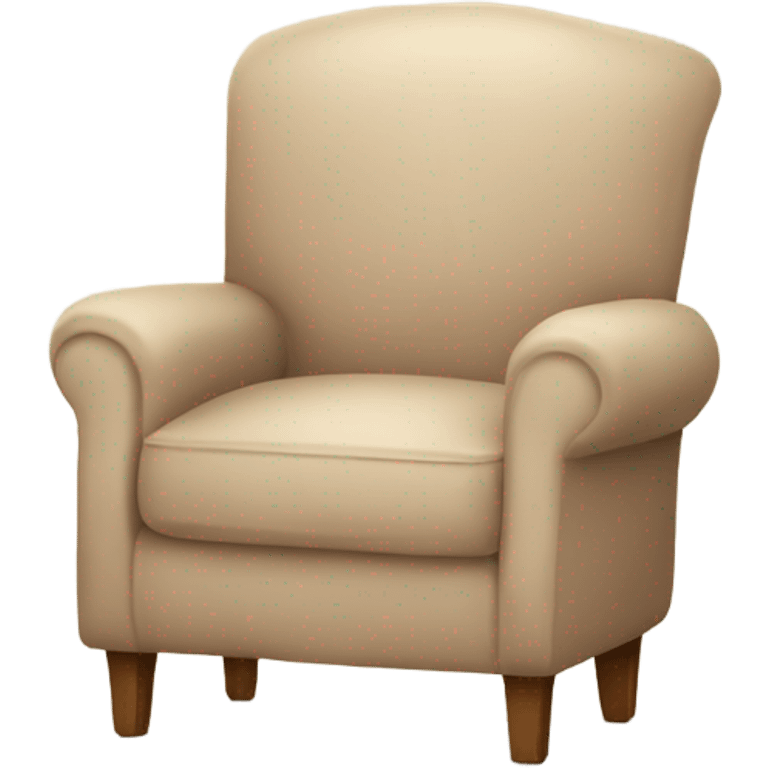 Beige Armchair with blanket and book emoji