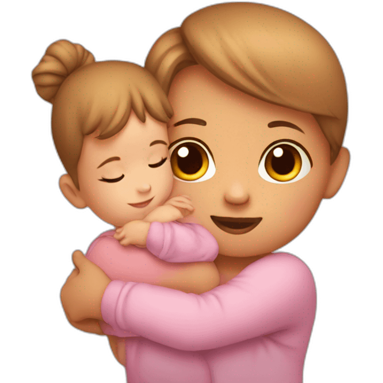 a baby in the arms of a girl emoji