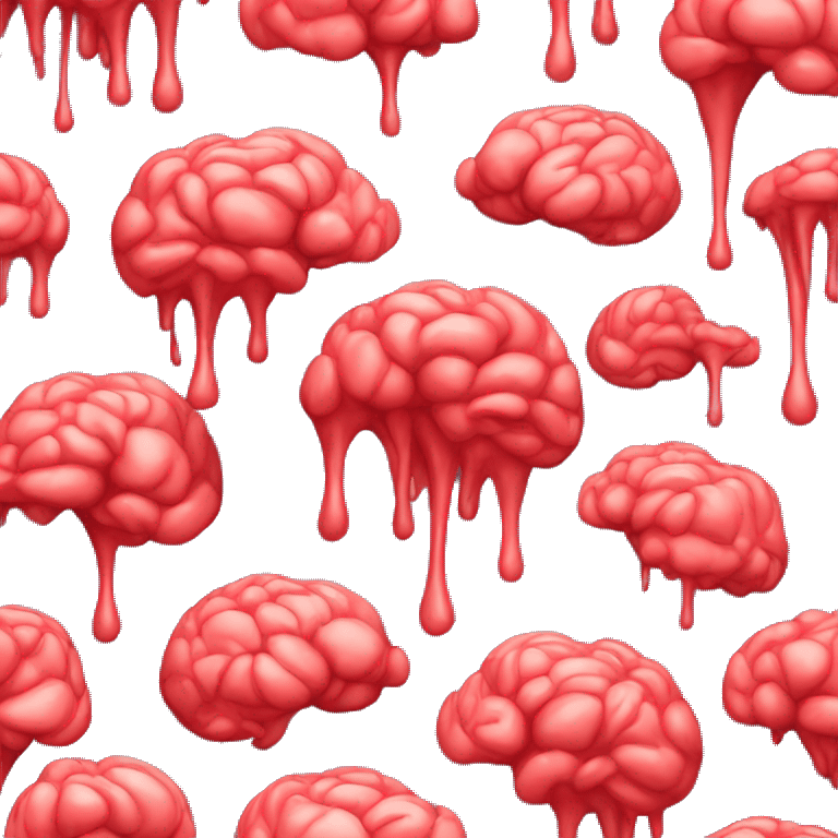 Melting brain ios red emoji