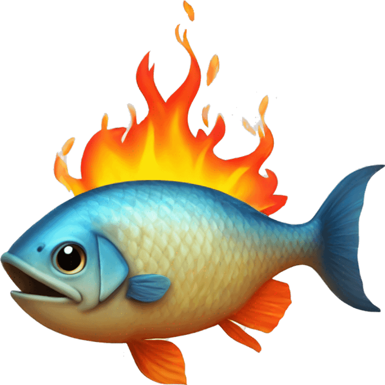 Fish on fire emoji