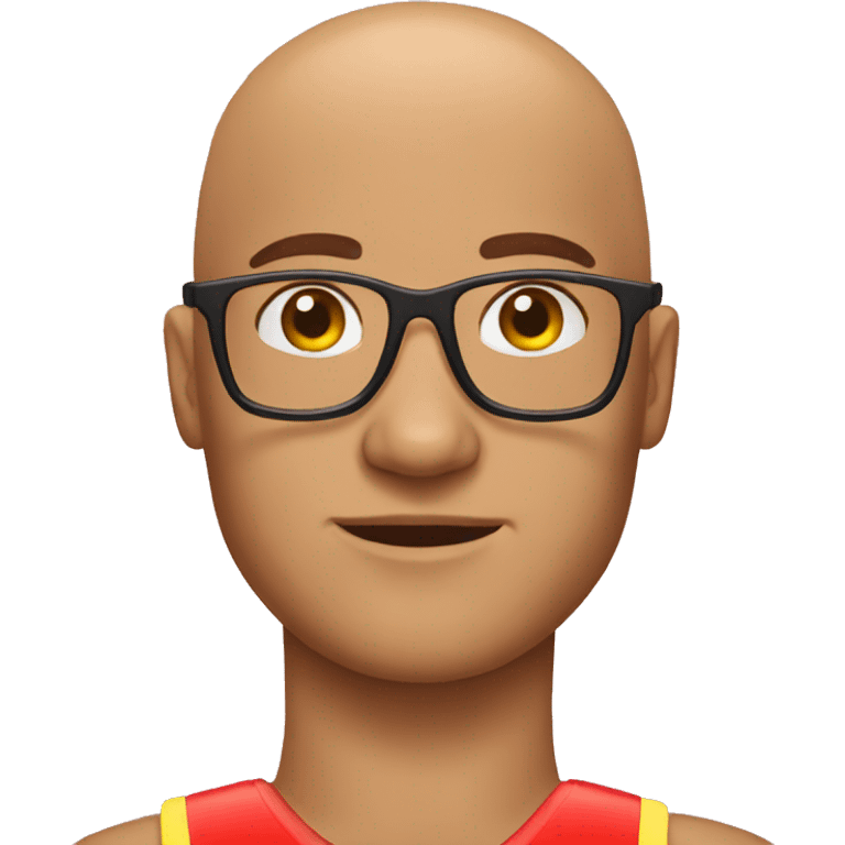 bald lifeguard wearing glasses emoji