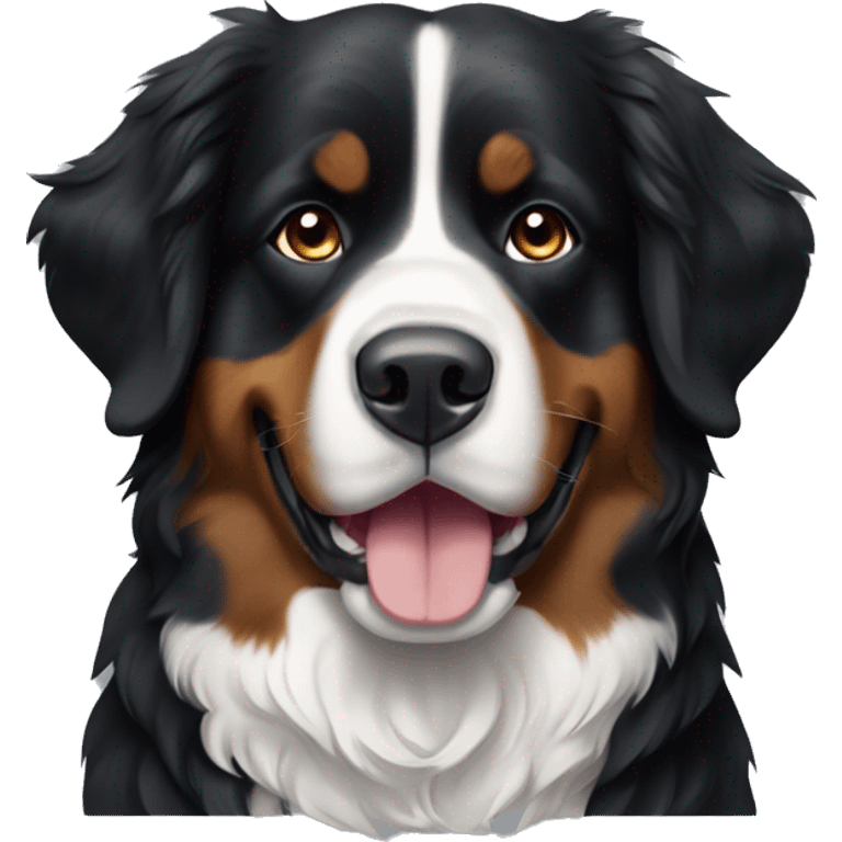 Black and white Bernese mountain dog emoji