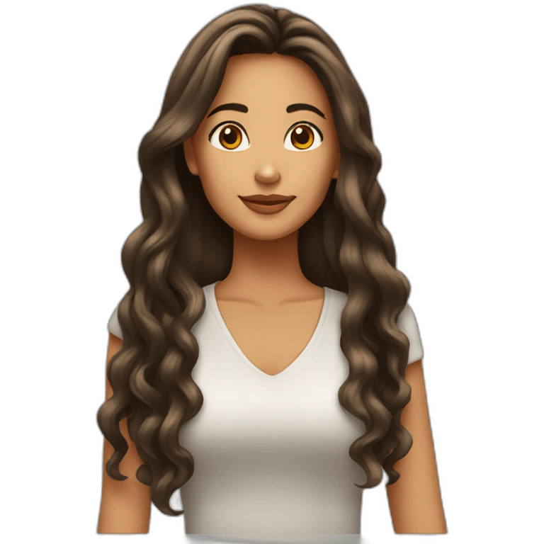 Chica de cabello largo cafe emoji