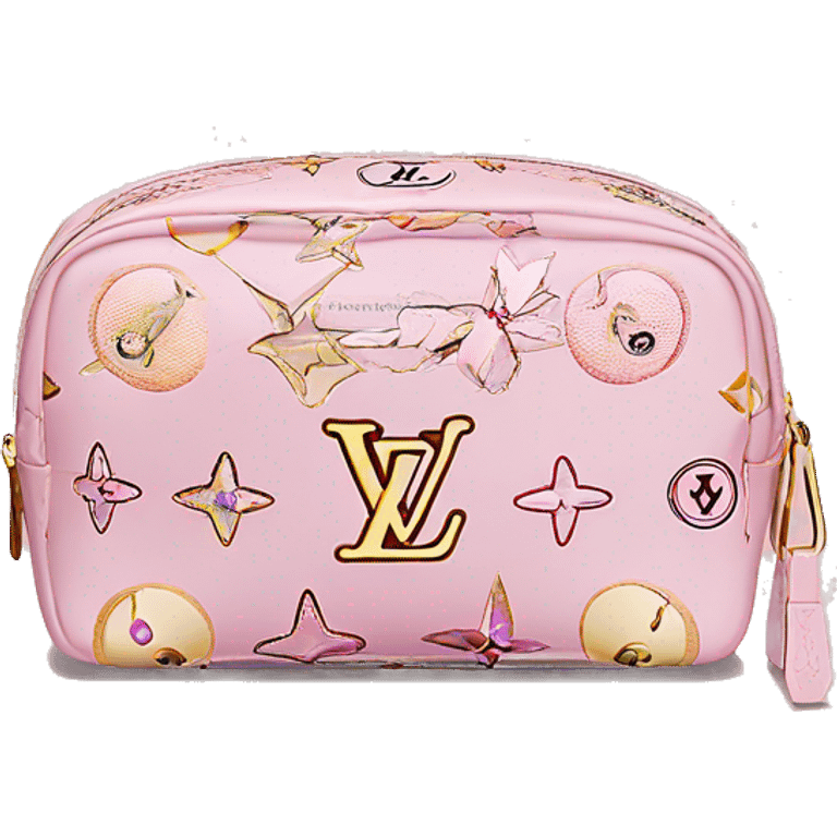 christmas light pink Louis Vuitton cosmetic bag  emoji