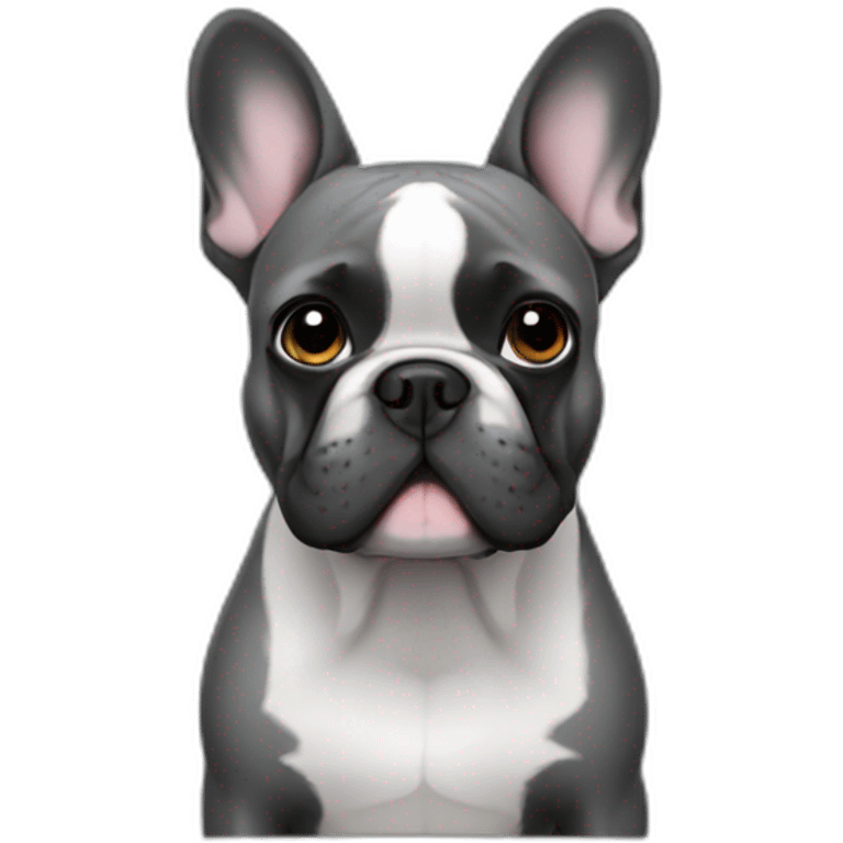 french bulldog grey black emoji