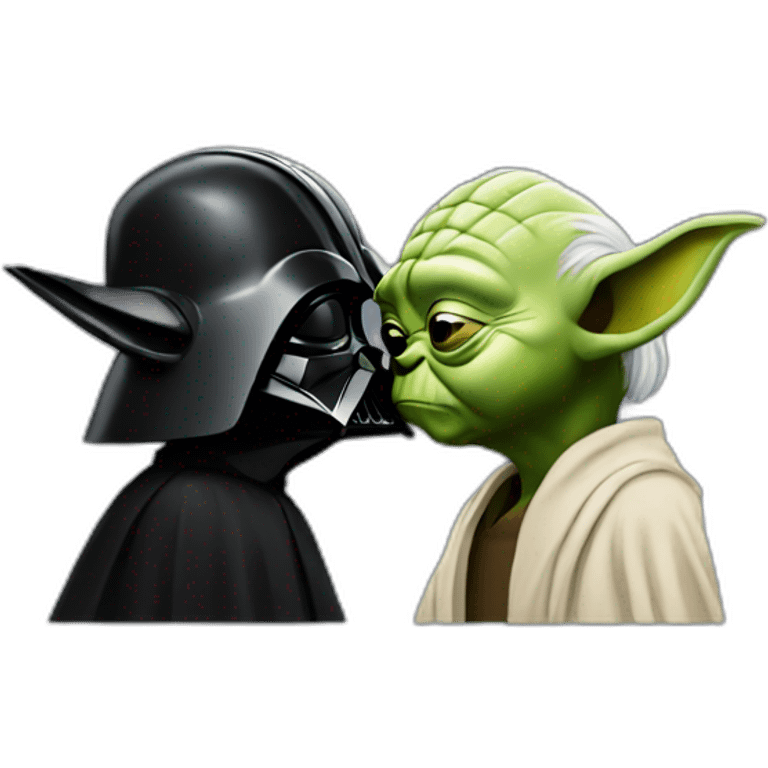 yoda kissing dark vador emoji