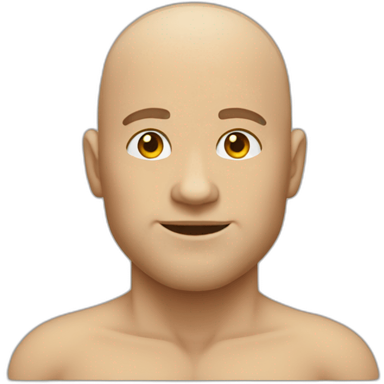 buff man body bald with sideburns light skinned emoji