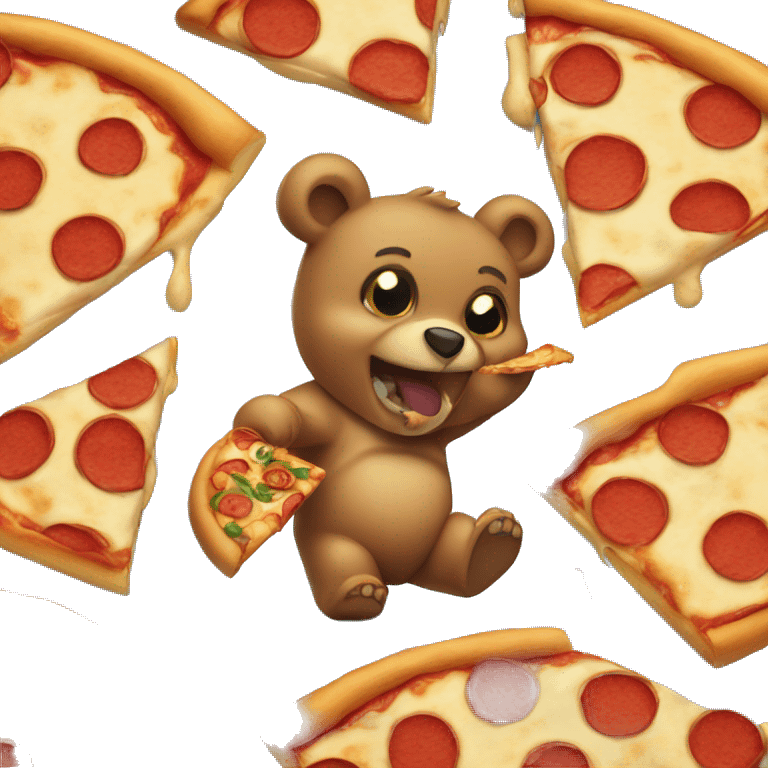 Bear eating pizza emoji