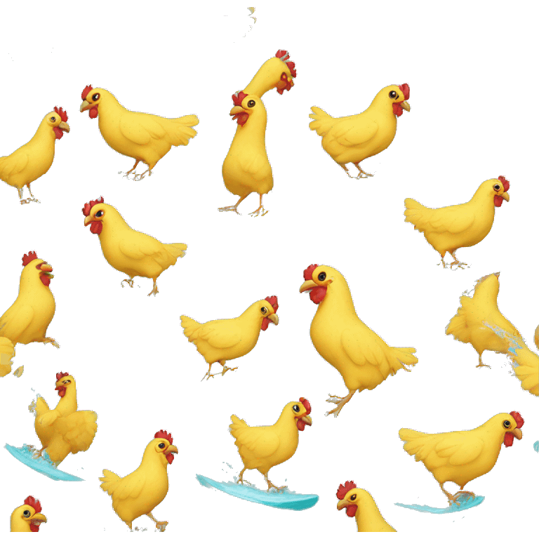 surfing chicken emoji