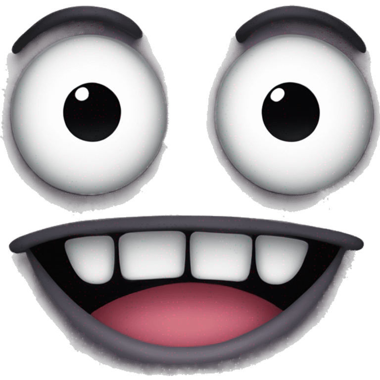 Creepy smile emoji with creepy eyes  emoji