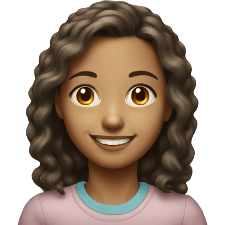 Smiling girl realistic portrait emoji