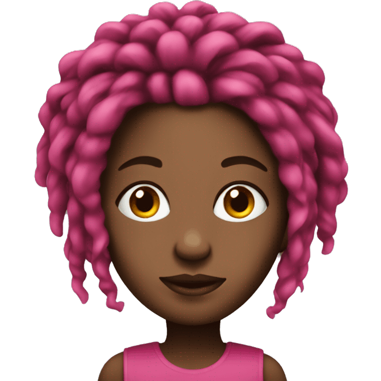 black women head with dark pink dreadlocks emoji