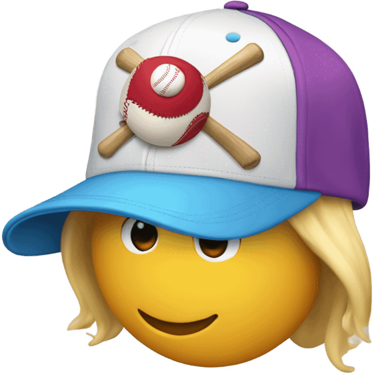 multi colored baseball cap with spinner on top emoji