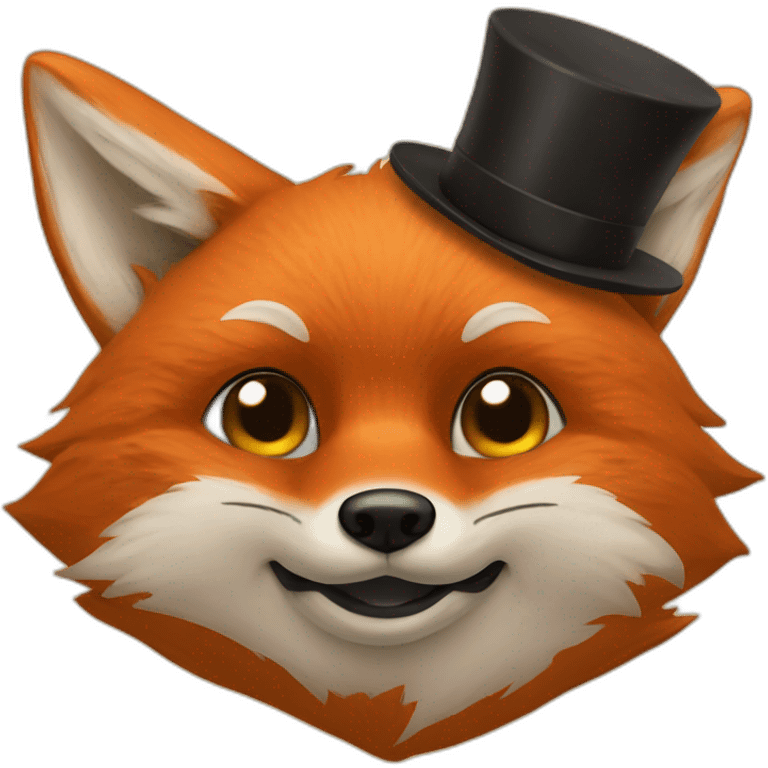 fox with hat and with big black human moustache emoji